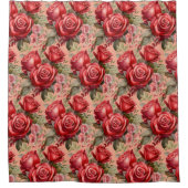 Elegant Pink Red Roses Shower Curtain Duschvorhang (Vorderseite)