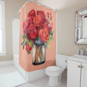 Elegant Pink Red Roses Shower Curtain Duschvorhang (Beispiel)