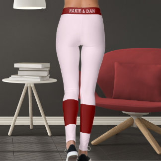 Elegant Pink Red Valentine's Day Girlfriend Gift Leggings