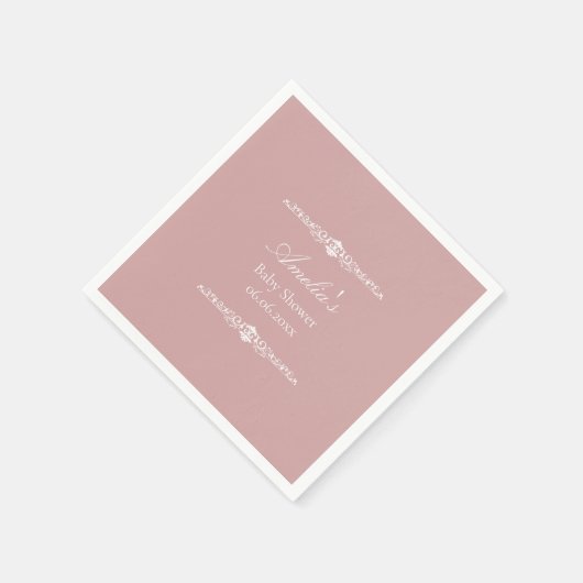 Elegant Pink Regency Style Baby Shower  Serviette (Ecke)