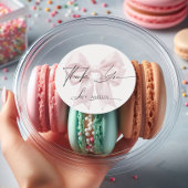 Elegant Pink Ribbon Vielen Dank Runder Aufkleber