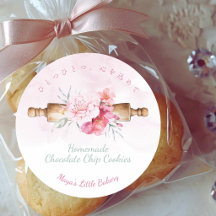 Elegant Pink Rolling Pin Bakery Product Name