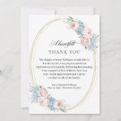 Elegant Pink Rose Blumenbeerdigung Danke (Vorderseite)