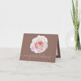 Elegant Pink Rose Botanical Color Congratulations Karte