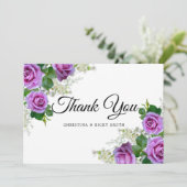 Elegant Pink Rose Bouquet Blume Hochzeit Danke (Stehend Vorderseite)