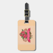 Elegant Pink Rose Floral Bouquet Gepäckanhänger (Vorderseite vertikal)