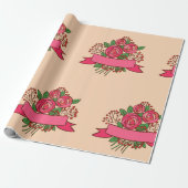 Elegant Pink Rose Floral Bouquet Geschenkpapier (Ungerollt)