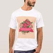 Elegant Pink Rose Floral Bouquet T-Shirt (Vorderseite)