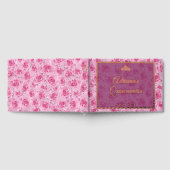 Elegant Pink Rose Gold Floral Quinceanera Gästebuch (Voll)