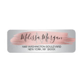 Elegant Pink Rose Gold Foil & Silver Address (Vorne)
