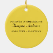 Elegant Pink Rose Memorial Keramik Ornament (Hinten)