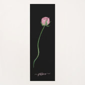 Elegant Pink Rose on Black Yogamatte (Vorderseite)
