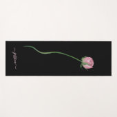 Elegant Pink Rose on Black Yogamatte (Vorderseite (Horizontal))