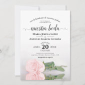 Elegant Pink Rose Spanische Nuestra Boda Wedding Einladung (Vorderseite)