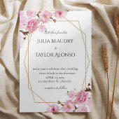 Elegant Pink Rose Wedding Invite Einladung
