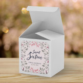 Elegant Pink Roses Blumensüß 16 Geburtstag Quadratischer Aufkleber