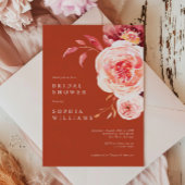Elegant Pink Roses Bridal Shower Invitation Einladung