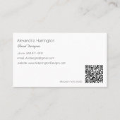 Elegant Pink Roses Business Card Visitenkarte (Rückseite)