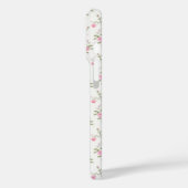 Elegant Pink Roses Flowers Pattern Monogram Case-Mate iPhone Hülle (Rückseite / Links)