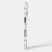 Elegant Pink Roses Flowers Pattern Monogram Case-Mate iPhone Hülle (Rückseite / Rechts)