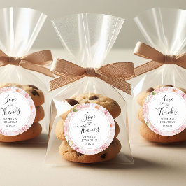 Elegant Pink Roses Gastgeschenk Hochzeit Vielen Da Runder Aufkleber