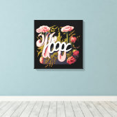 Elegant Pink Roses Hope Typography Leinwanddruck (Insitu (Holzboden))