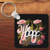 Elegant Pink Roses Hope Typography Schlüsselanhänger (Vorderseite)