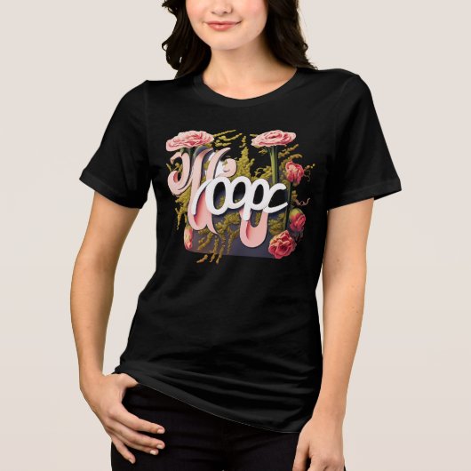Elegant Pink Roses Hope Typography Tri-Blend Shirt (Vorderseite)