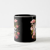 Elegant Pink Roses Hope Typography Zweifarbige Tasse (Mittel)
