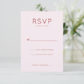 Elegant Pink RSVP Card Karte (Stehend Vorderseite)
