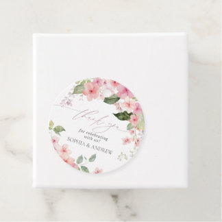 Elegant Pink Sakura Flowers Wedding Favor Tags Geschenkanhänger