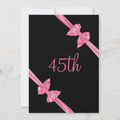 Elegant Pink Satin Bows 45. Geburtstag Einladung (Vorderseite)