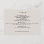 Elegant pink satin wedding details card begleitkarte (Rückseite)
