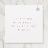 Elegant Pink Script Cross Girl First Communion Geschenkanhänger (Rückseite)