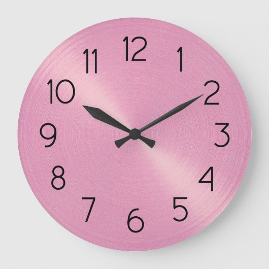 Elegant Pink Sheen Große Wanduhr (Vorderseite)
