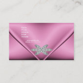 Elegant Pink Silver Diamond Jewel Visitenkarte (Rückseite)