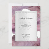 ELEGANT PINK SILVER MARBLE WEDING EINLADUNG (Vorderseite)