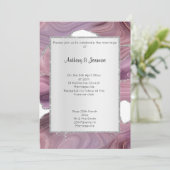 ELEGANT PINK SILVER MARBLE WEDING EINLADUNG (Stehend Vorderseite)
