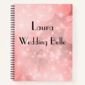 Elegant Pink Sparkle Personalisiert Wedding Belle Notizblock (Vorderseite)