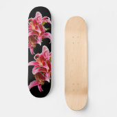 Elegant Pink Stargazer Oriental Lilies Skateboard (Vorderseite)