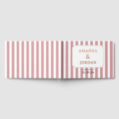 Elegant Pink Stripes Gästebuch (Voll)