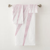 Elegant Pink Sun Moon Doodle Mandala White Design Badhandtuch Set (Insitu)