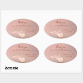 Elegant Pink Swan Vielen Dank für Ihre Hochzeit Ovaler Aufkleber (Blatt)