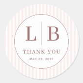 Elegant Pink Thank You Note Runder Aufkleber (Vorderseite)