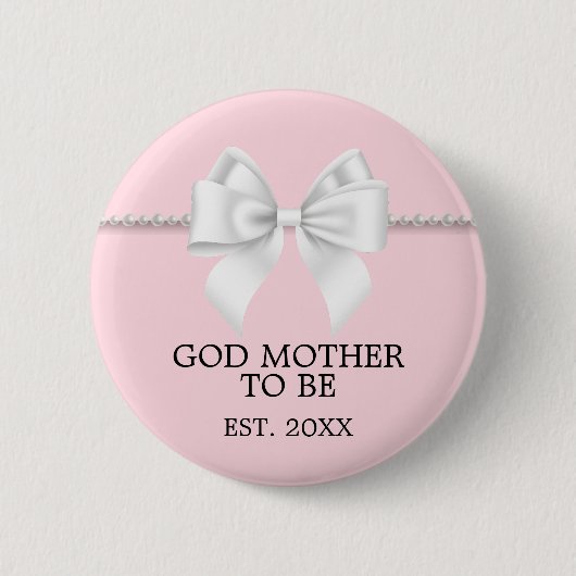 Elegant Pink Tiffany Thema Gott Mutter Babydusche Button (Vorderseite)