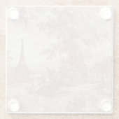 Elegant Pink Toile de Jouy Französisch Country Sze Glasuntersetzer (Rückseite)