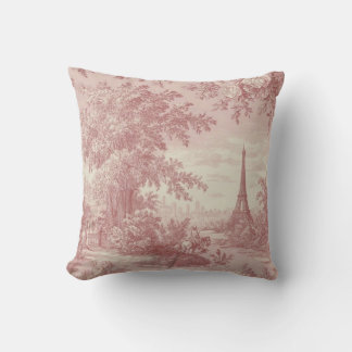 Elegant Pink Toile de Jouy Französisch Country Sze Kissen