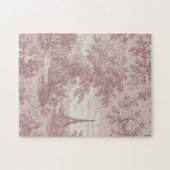 Elegant Pink Toile de Jouy Französisch Country Sze Puzzle (Horizontal)