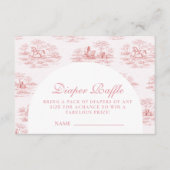 Elegant Pink Toile Diapper Raffle Begleitkarte (Vorderseite)