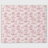 Elegant Pink Toile Pattern | Easter Wrapping Paper Geschenkpapier (Flach)